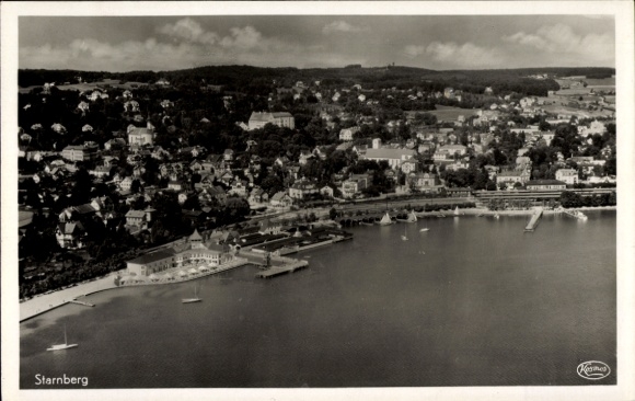 Postcard Starnberg in Upper Bavaria, aerial photograph