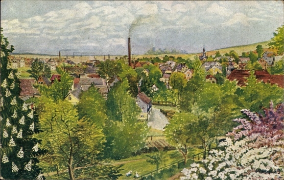 Artist PC Steinpleis Werdau in Saxony, general view