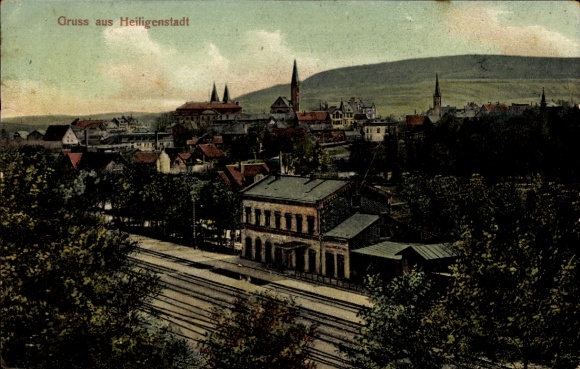 KP Heilbad Heiligenstadt Eichsfeld Turyngia, widok na pejzaż miejski, architektura