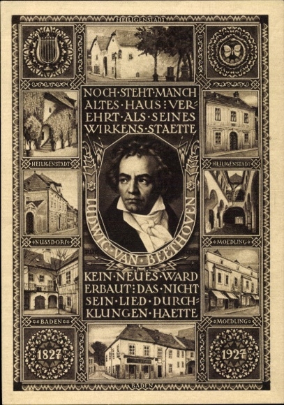 Ganzsachen Ak Mödling in Niederösterreich, Komponist Ludwig van Beethoven, Heiligenstadt