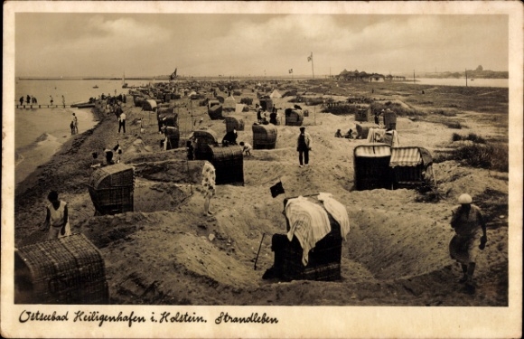 Ak Ostseebad Heiligenhafen in Holstein, Ostseebad  Strandleben, Strandkörbe, Menschen am Strand