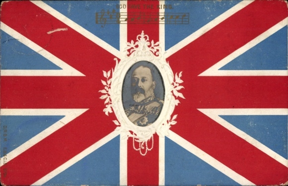 In reliëf gemaakt lied Ak God save the King, King Edward VII.