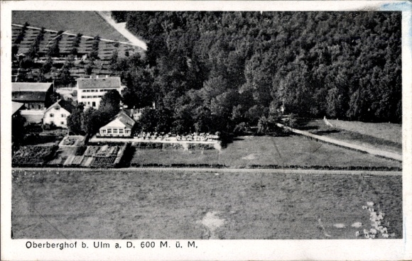 Ak Oberberghof Ulm an der Donau, Fliegeraufnahme