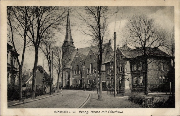 Ak Gronau in Westfalen, Evangelische Kirche, Pfarrhaus