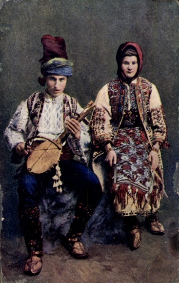 Postcard Bosnia Herzegovina, Guslar, violin player