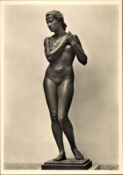 Postcard plastic by Rudolf Kaesbach, Spring of Life, HDK 537, female nude