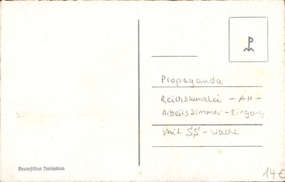 Postcard Berlin Mitte, New Reich Chancellery, entrance to the Führer's office, SS guard