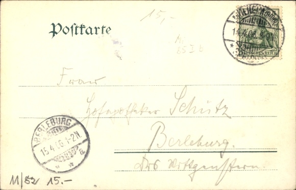 Postcard Duisburg in the Ruhr area, Restaurant Monning, tram