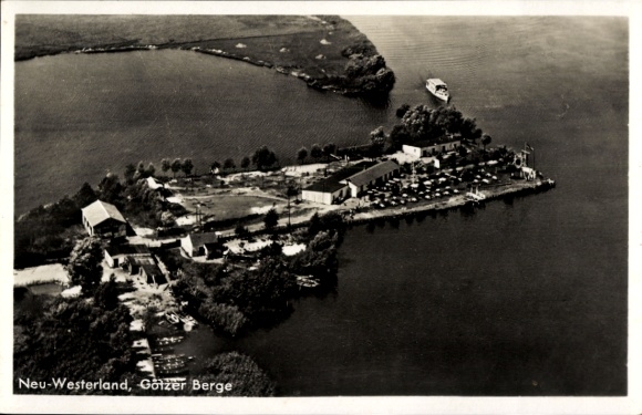 Postcard Groß Kreutz district of Potsdam Mittelmark, aerial photo Götzer Berge, Neu Westerland, Bes. Deetz