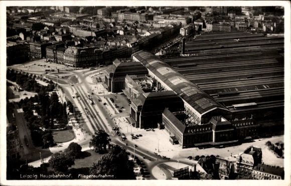 PC Leipzig in Saxony, main station, aerial photo