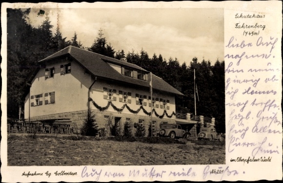 Postcard Fahrenberg Waldthurn in the Upper Palatinate, shelter