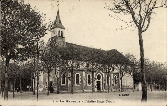Postcard La Garenne Colombes Hauts de Seine, Church of St. Urbain