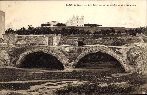 Ak Carthage Karthago Tunesien, Carthage, Cisternen, Primatiale, historische Ruinen