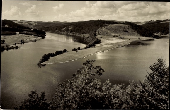 Postcard Saale Orla Kreis, Bleilochtalsperre, Saaletalsperre, reservoir, Agnesruhe