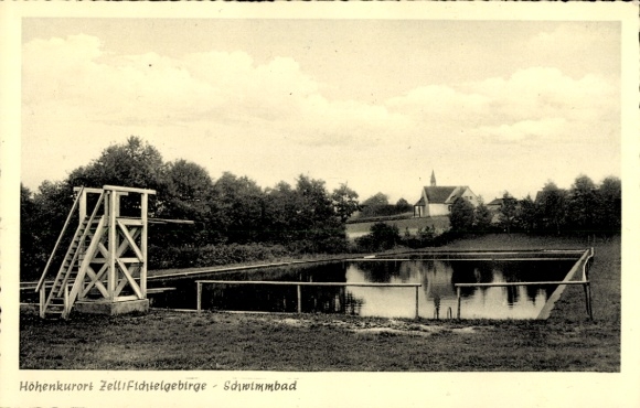 Postcard Zell im Fichtelgebirge, swimming pool