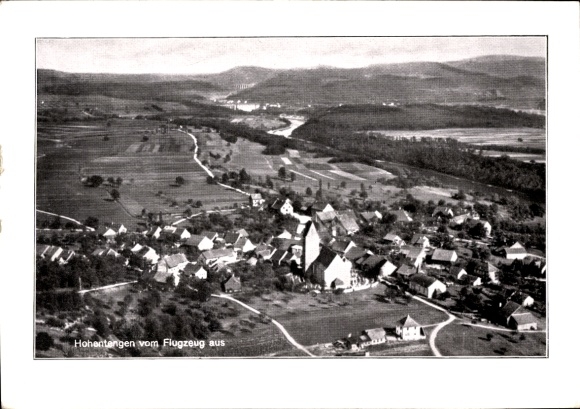 Postcard Hohentengen am Hochrhein, aerial photograph