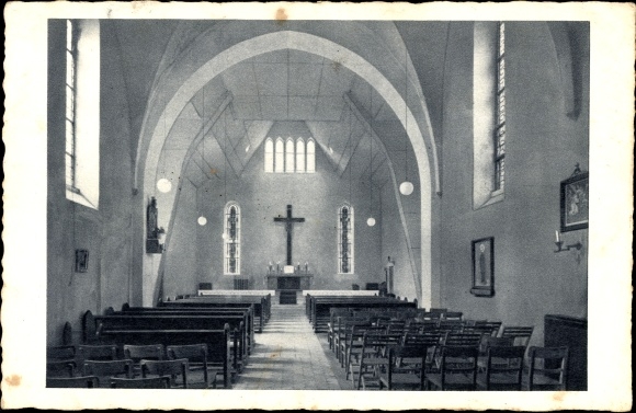 Postcard Herborn near Idar Oberstein, Catholic parish church, interior view