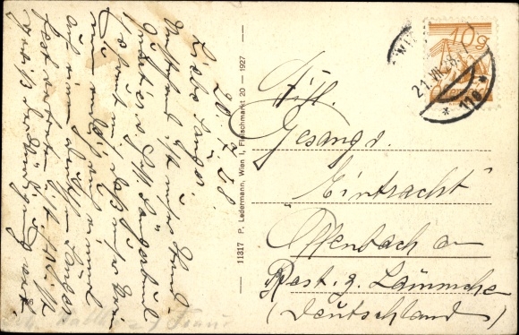 Postcard Vienna 7. New building Austria, Hotel Wimberger, Neubauguertel 34 - 38