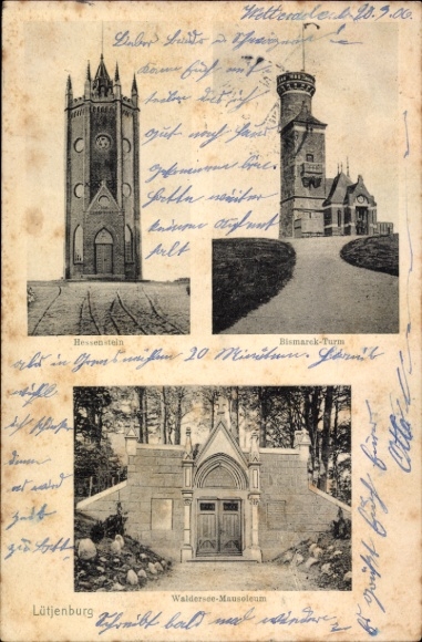 Ak Lütjenburg in Holstein, Bismarckturm, Mausoleum
