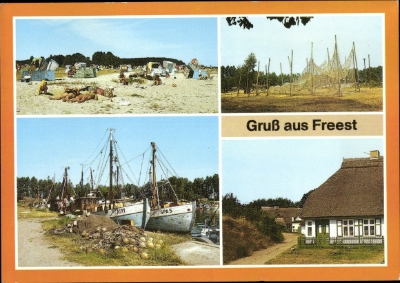 PC Freest Kröslin in Mecklenburg-Western Pomerania, beach party, fish traps, harbor, the corner