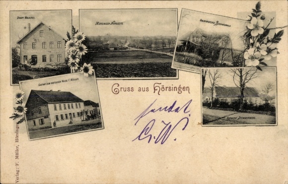 KP Hörsingen Oebisfelde Weferlingen w Saksonii-Anhalt, częściowe widoki, pensjonat, budynki komercyjne