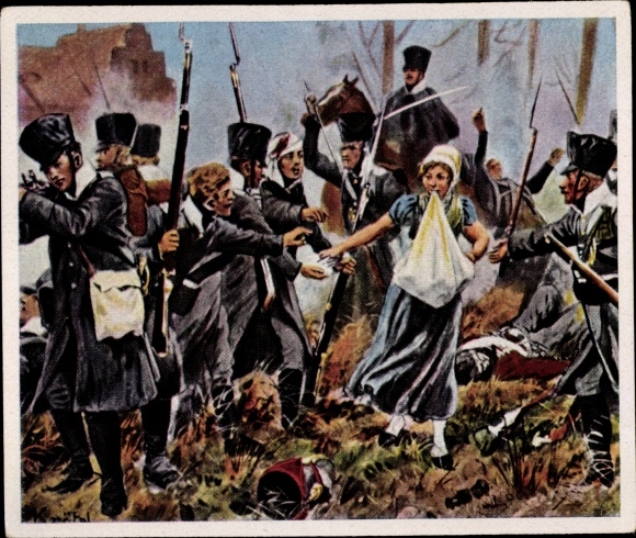 Collective picture pictures of German history, Knötel, Johanna Stegen, battle near Lüneburg 1813