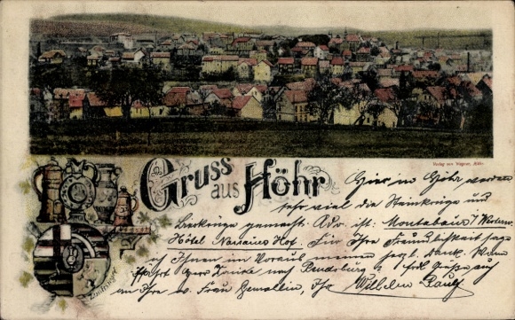 KP Höhr Grenzhausen w Westerwald, widok ogólny, herb