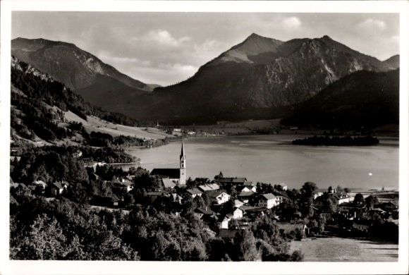Postcard Schliersee Oberbayern, Ankelalm, view towards Jägerkamp and Brecherspitze