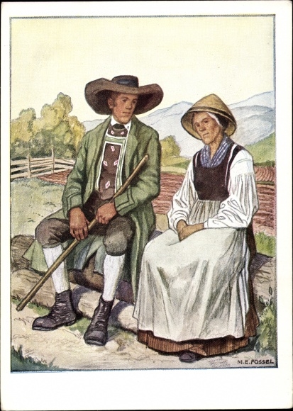 Artist PC Fossel, Ostmark folk costumes, East Styria