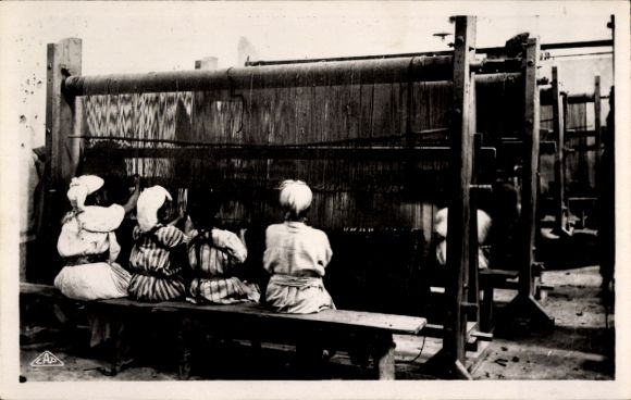 Postcard Women at a Loom