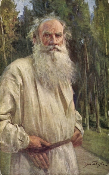 Artist Postcard Styka, J., Russia, Writer Lev Nikolayevich Tolstoy