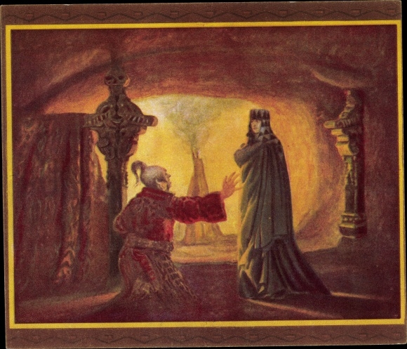 Collection picture Das Nibelungen-Lied, IV. Frieze, How Mrs. Kriemhilde came to the Huns, King Etzel