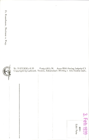 Postcard Neuhaus am Rennweg Thuringia, aerial photograph
