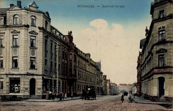 Ansichtkaart Mittweida in Saksen, Bahnhofstrasse