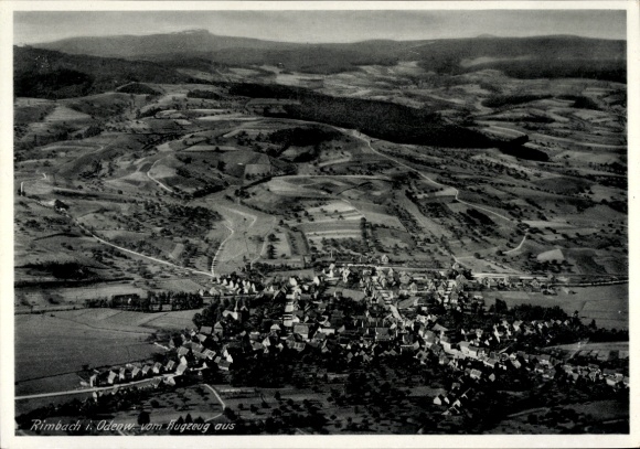 Postcard Rimbach Odenwald, aerial photograph
