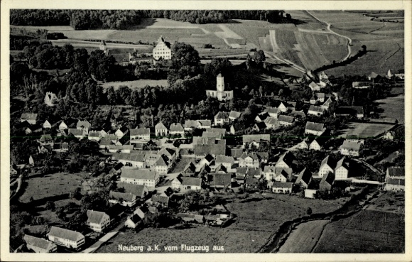 Postcard Neuburg an der Kammel in Swabia Bavaria, aerial photograph