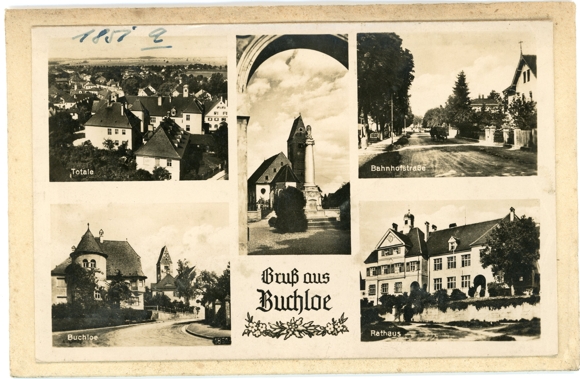 4 glass negative Buchloe in the Allgäu, various views, monument, forest