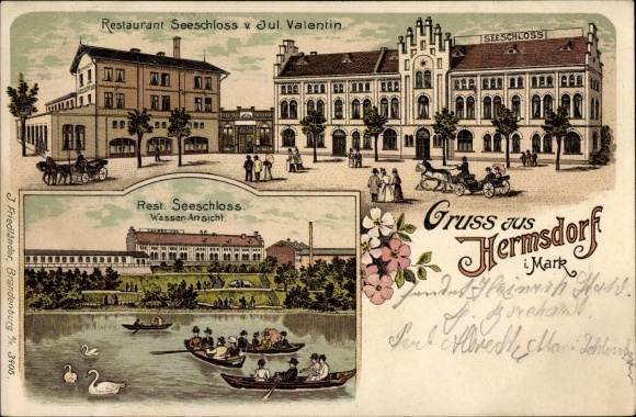 Chromo-Litho Berlin Reinickendorf Hermsdorf, Hermsdorf in der Mark, Restaurant Seeschloss