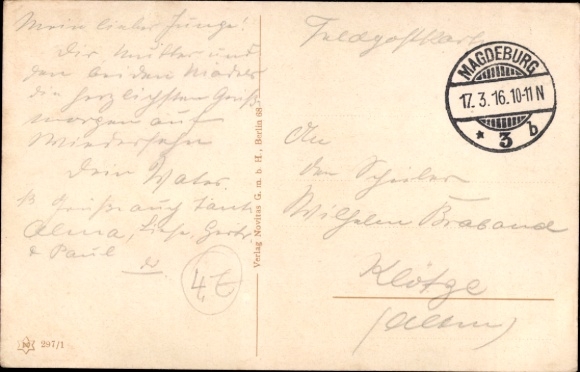 Artist Postcard Engelhard, POE, When he said goodbye