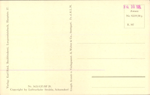 Postcard Langensteinbach Karlsbad Baden Württemberg, Bibelheim, aerial photograph