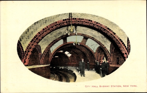 Postcard New York City USA, City Hall Subway Station