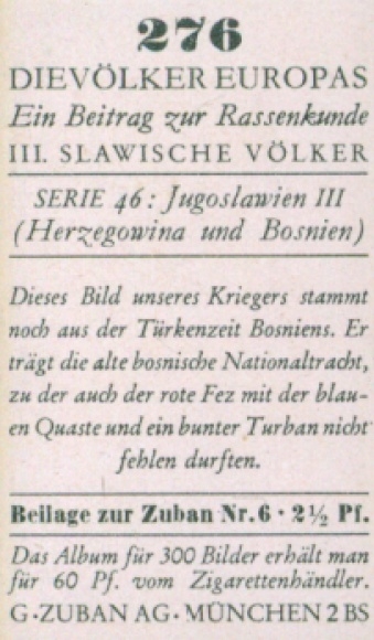 Collective picture The peoples of Europe, a contribution to racial science, 276 Turkish soldier from Bosnia