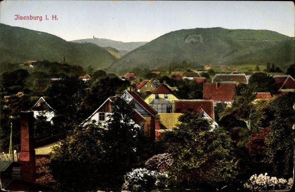 Postcard Ilsenburg in the Harz, view of the town, mountains