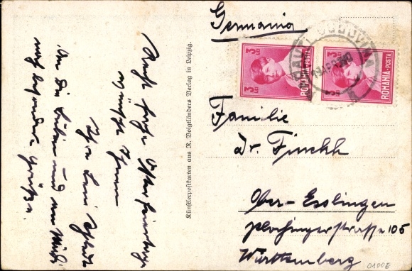 Poem artists Postcard Caspari, Gertrud, The red man in the forest