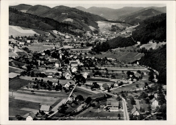 Postcard Oberwolfach in the Black Forest, aerial photograph