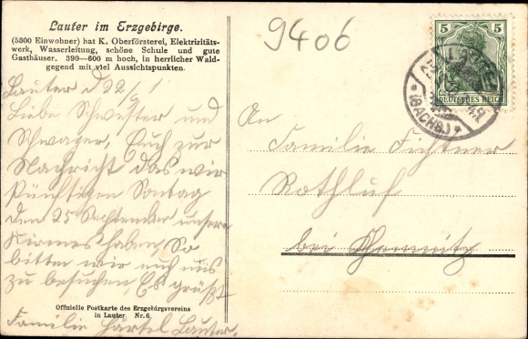 Postcard Lauter Bernsbach in the Erzgebirge of Saxony, convalescent home of the KS military association