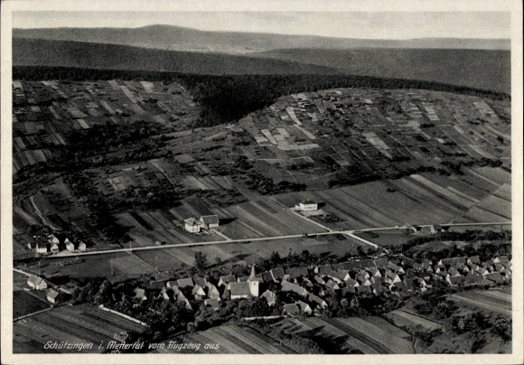 Postcard Schützingen Illingen in Württemberg, aerial photograph