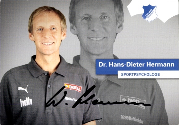 Autogrammkarte Sportpsychologe Dr. Hans Dieter Hermann, TSG 1899 Hoffenheim, Autogramm