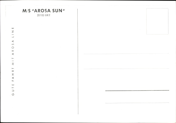 Ak passagiersschip Arosa Sun, Arosa Line