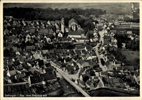 Ak Oettingen am Ries Bayern, Luftbild